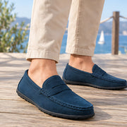 Rafferty Men's Leather Penny Loafers - Navy Blue - Men's Footwear > Loafers > Penny Loafers - Michael Verde - Image 1