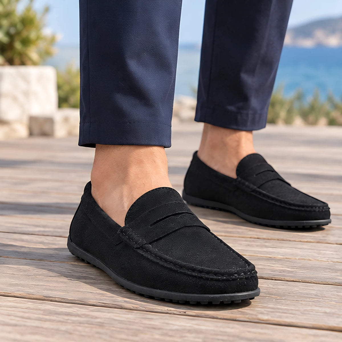 Rafferty Men's Leather Penny Loafers - Black - Men's Footwear > Loafers > Penny Loafers - Michael Verde - Image 1