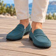 Rafferty Men's Leather Penny Loafers - Teal - Men's Footwear > Loafers > Penny Loafers - Michael Verde - Image 1