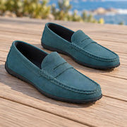 Rafferty Men's Leather Penny Loafers - Teal - Catalog Group: Footwear - Michael Verde - Image 2