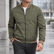 Raphael Men's Striped-Trim Bomber Jacket - Olive - Men's Clothing > Outerwear > Bomber Jackets - Michael Verde - Image 2