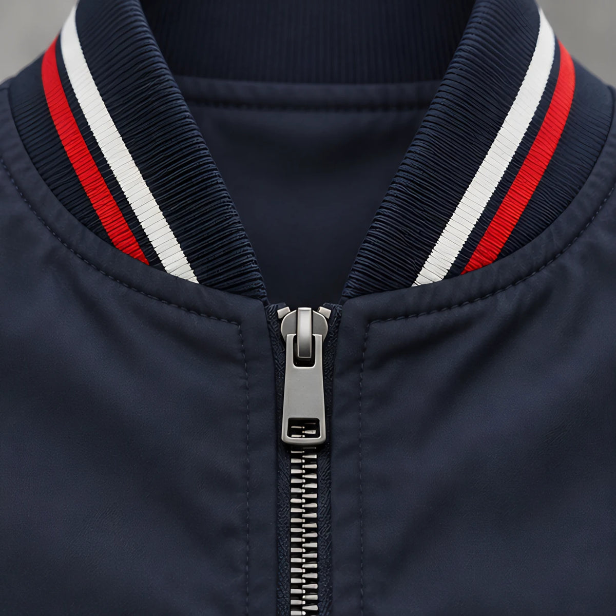 Raphael Men's Striped-Trim Bomber Jacket - Navy Blue - men's bomber jacket - Michael Verde - Image 4