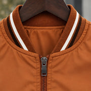 Raphael Men's Striped-Trim Bomber Jacket - Burnt Orange - men's bomber jacket - Michael Verde - Image 4