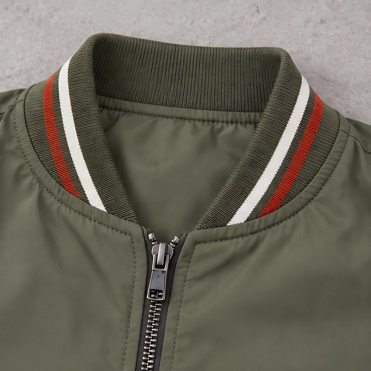 Raphael Men's Striped-Trim Bomber Jacket - Olive - men's bomber jacket - Michael Verde - Image 4
