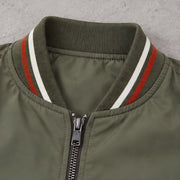 Raphael Men's Striped-Trim Bomber Jacket - Olive - men's bomber jacket - Michael Verde - Image 4