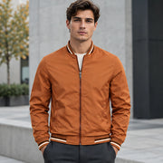 Raphael Men's Striped-Trim Bomber Jacket - Burnt Orange - Men's Clothing > Outerwear > Bomber Jackets - Michael Verde - Image 1