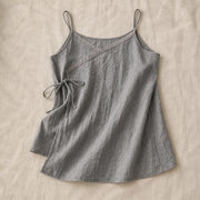 Riva Linen Camisole Tank Top - Gray - women's tank top - Michael Verde - Image 2