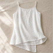 Riva Linen Camisole Tank Top - White - Tank Top - Michael Verde - Image 1
