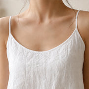 Riva Linen Camisole Tank Top - White - camisole - Michael Verde - Image 3