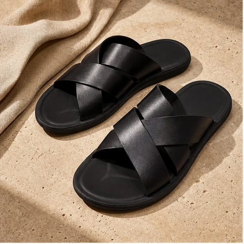 Riviera Leather Sandals - Black - Sandals - Michael Verde - Image 1