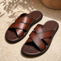 Riviera Leather Sandals - Brown - Sandals - Michael Verde - Image 1