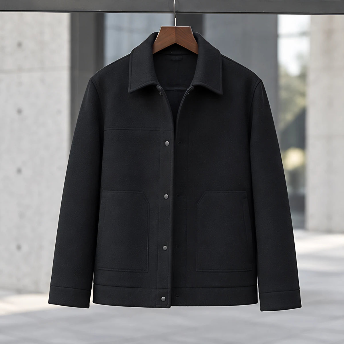 Rourke Men's Brushed Wool Jacket - Black - male - Michael Verde - Image 3