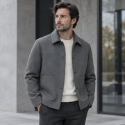 Rourke Men's Brushed Wool Jacket - Oxford Grey - Men's Clothing > Outerwear > Wool Jackets - Michael Verde - Image 1