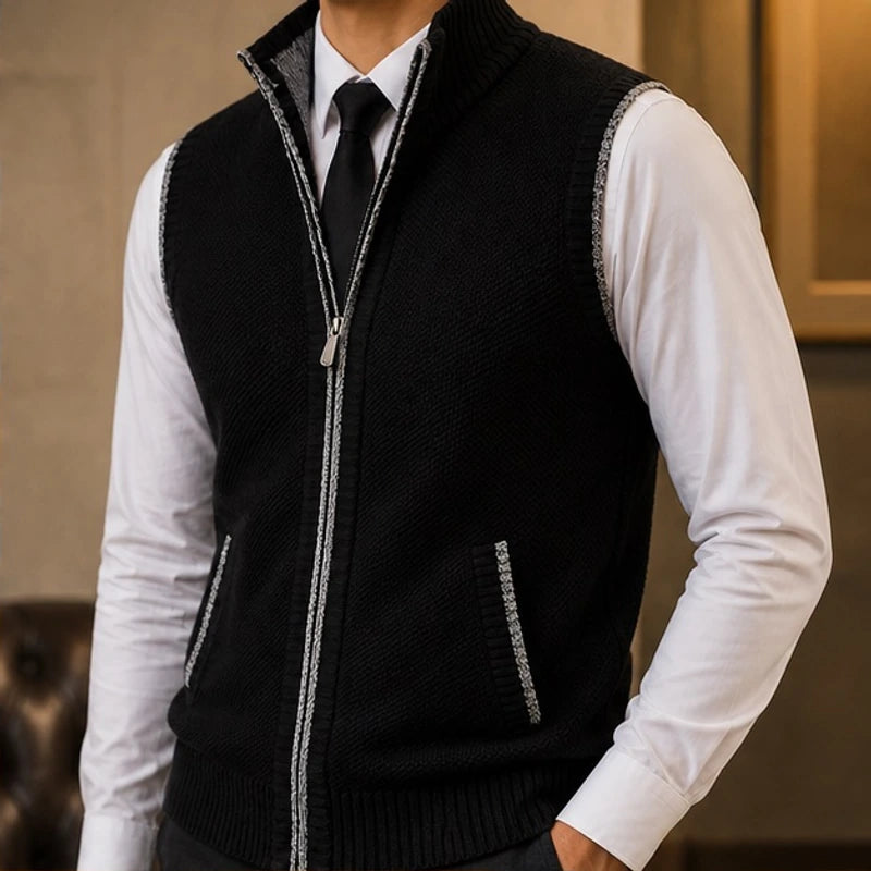 Ryland Full-Zip Vest - Black - Men's Clothing > Full-Zip Vests - Michael Verde - Image 1
