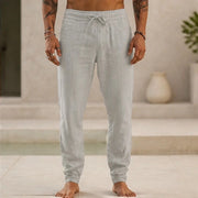Sorevan Coastal Linen Pants - Light Grey - Pants - Michael Verde - Image 1
