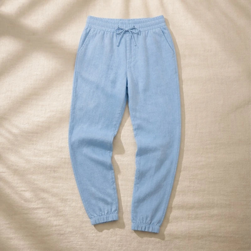 Sorevan Coastal Linen Pants - Light Blue - coastal style - Michael Verde - Image 4