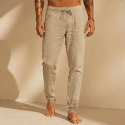 Sorevan Coastal Linen Pants - Khaki - Pants - Michael Verde - Image 1