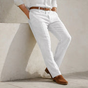 Tavaro Lightweight Summer Linen Pants - White - men's pants - Michael Verde - Image 2