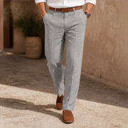 Tavaro Lightweight Summer Linen Pants - Gray - Pants - Michael Verde - Image 1
