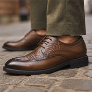 Templeton Men's Leather Derby Dress Shoes - Brown - male - Michael Verde - Image 4