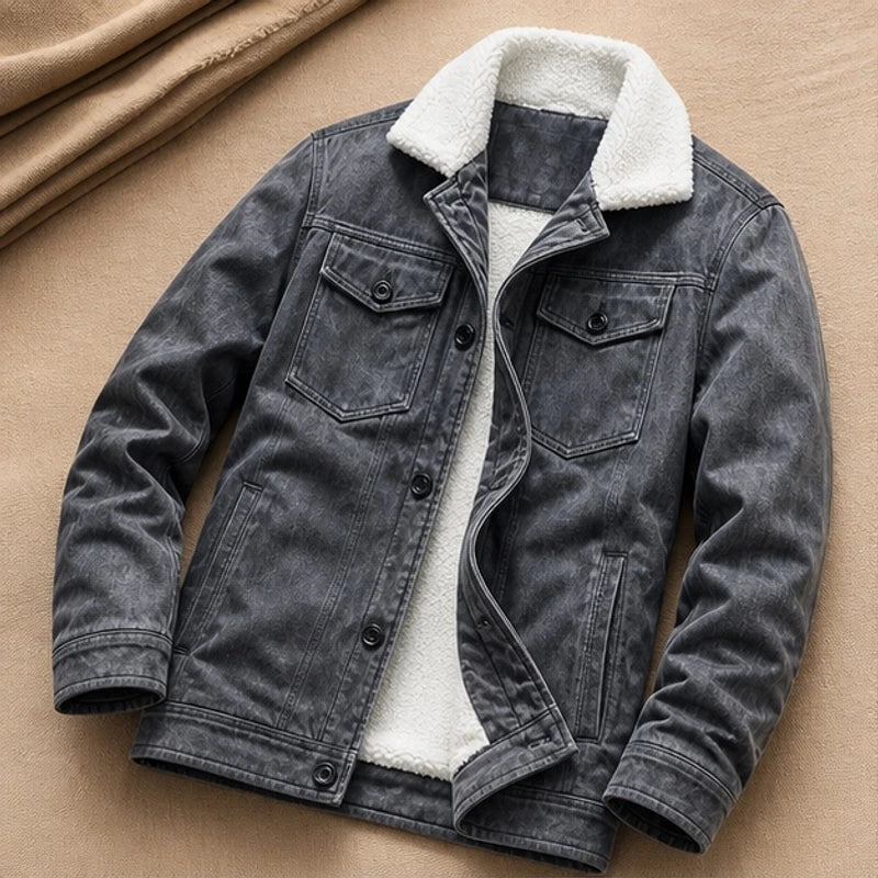 Torren Sherpa-Lined Utility Jacket - Gray - sherpa-lined utility jacket - Michael Verde - Image 3