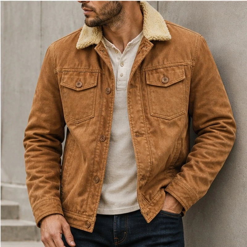 Torren Sherpa-Lined Utility Jacket - Light Brown - Clothing > Outerwear > Sherpa-Lined Utility Jacket - Michael Verde - Image 1