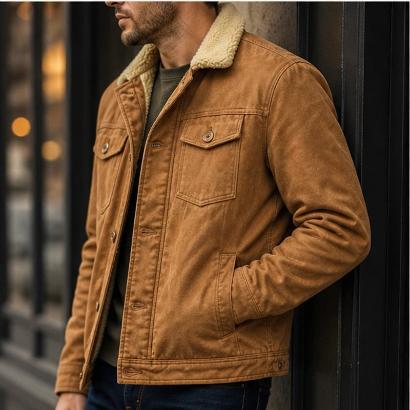 Torren Sherpa-Lined Utility Jacket - Light Brown - Clothing > Outerwear > Sherpa-Lined Utility Jacket - Michael Verde - Image 2