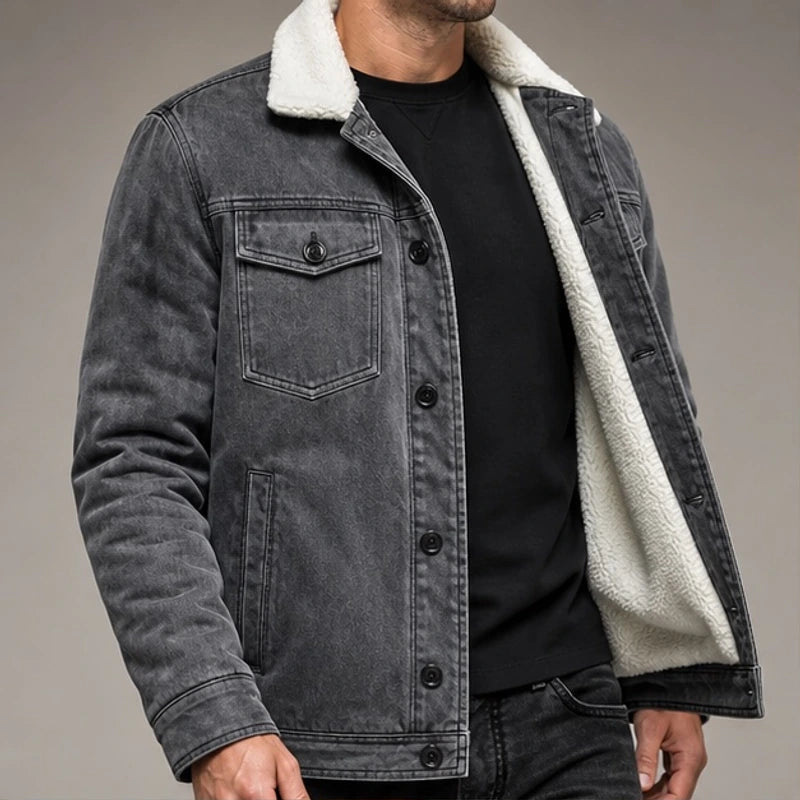 Torren Sherpa-Lined Utility Jacket - Gray - Clothing > Outerwear > Sherpa-Lined Utility Jacket - Michael Verde - Image 2