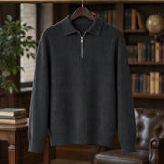 Treviso Men's Rib Knit Half-Zip Sweater - Charcoal - Department: Men - Michael Verde - Image 3