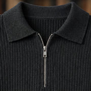 Treviso Men's Rib Knit Half-Zip Sweater - Charcoal - Product Type: Sweaters - Michael Verde - Image 4