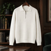 Treviso Men's Rib Knit Half-Zip Sweater - Ivory - Department: Men - Michael Verde - Image 3