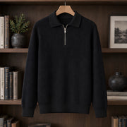 Treviso Men's Rib Knit Half-Zip Sweater - Black - Department: Men - Michael Verde - Image 3