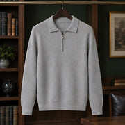 Treviso Men's Rib Knit Half-Zip Sweater - Light Gray - Department: Men - Michael Verde - Image 3