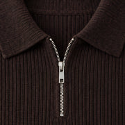 Treviso Men's Rib Knit Half-Zip Sweater - Dark Brown - Product Type: Sweaters - Michael Verde - Image 4