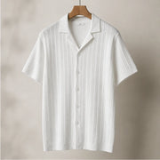 VanHolden Cable Knit Polo Shirt - White - knit polo shirt - Michael Verde - Image 4