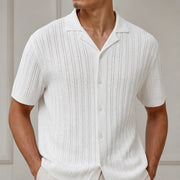 VanHolden Cable Knit Polo Shirt - White - Polo - Michael Verde - Image 1