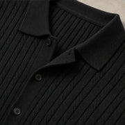 VanHolden Cable Knit Polo Shirt - Black - knit polo shirt - Michael Verde - Image 4