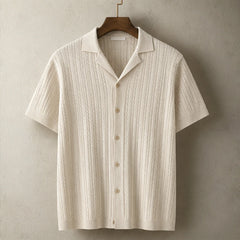 VanHolden Cable Knit Polo Shirt - Khaki - knit polo shirt - Michael Verde - Image 4