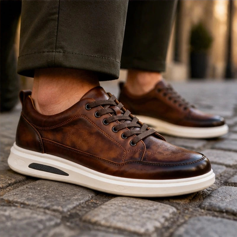 Vaughn Leather Smart-Casual Shoe - Khaki - Shoes - Michael Verde - Image 1