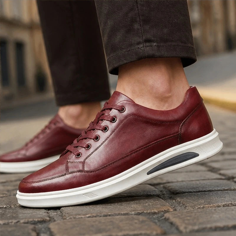 Vaughn Leather Smart-Casual Shoe - Red - Shoes - Michael Verde - Image 1