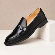 Vercelli Men's Italian Leather Buckle Loafers - Black - Men's Footwear > Loafers - Michael Verde - Image 1