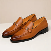 Vercelli Men's Italian Leather Buckle Loafers - Brown - mens shoes - Michael Verde - Image 2