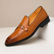 Vercelli Men's Italian Leather Buckle Loafers - Brown - Men's Footwear > Loafers - Michael Verde - Image 1
