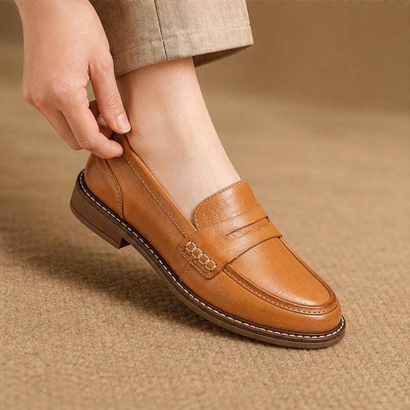 Waverly Orthopedic Leather Loafers - Light Brown - orthopedic shoes - Michael Verde - Image 4