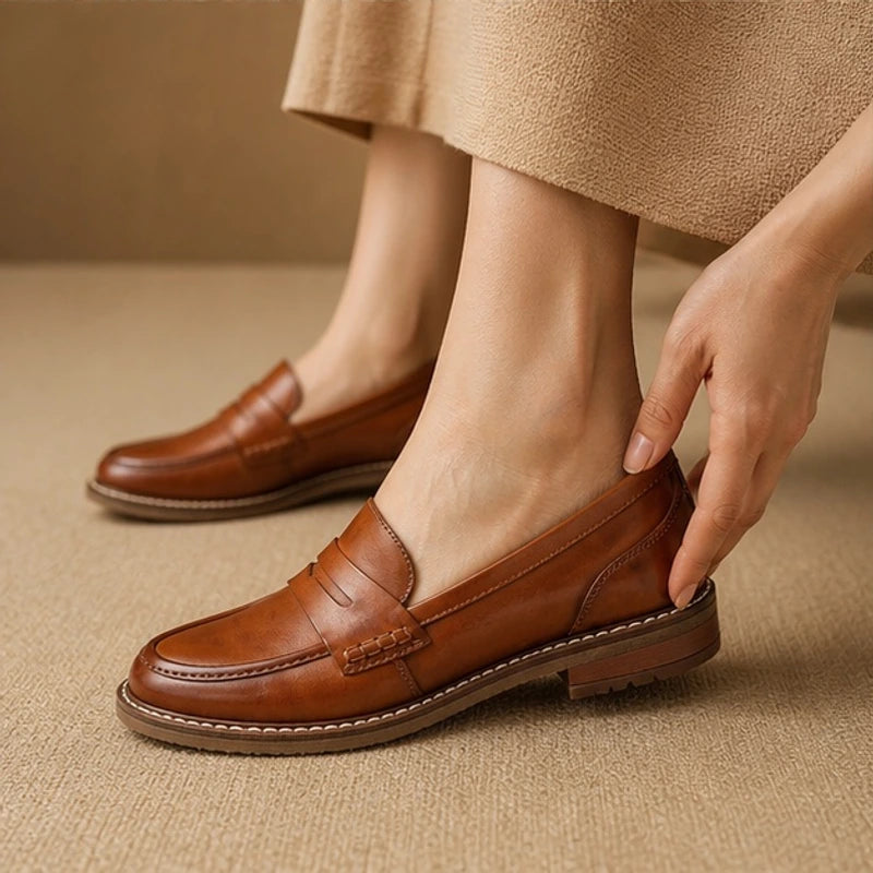 Waverly Orthopedic Leather Loafers - Brown - orthopedic shoes - Michael Verde - Image 4