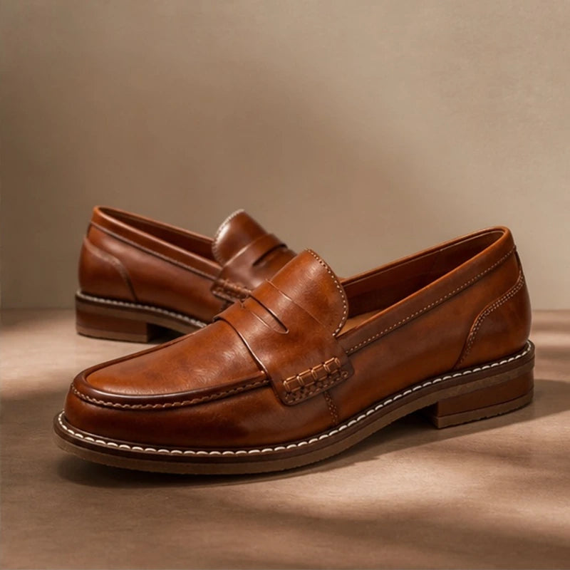 Waverly Orthopedic Leather Loafers - Brown - women's loafers - Michael Verde - Image 2