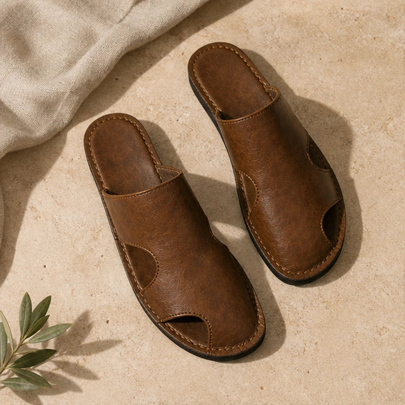 Westborough Leather Sandals - Brown - Sandals - Michael Verde - Image 1