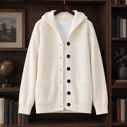 Westbourne Men's Ribbed Hooded Cardigan - Ivory - Men's Clothing > Knitwear > Hooded Cardigans - Michael Verde - Image 2