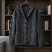 Westbourne Men's Ribbed Hooded Cardigan - Charcoal - Men's Clothing > Knitwear > Hooded Cardigans - Michael Verde - Image 2